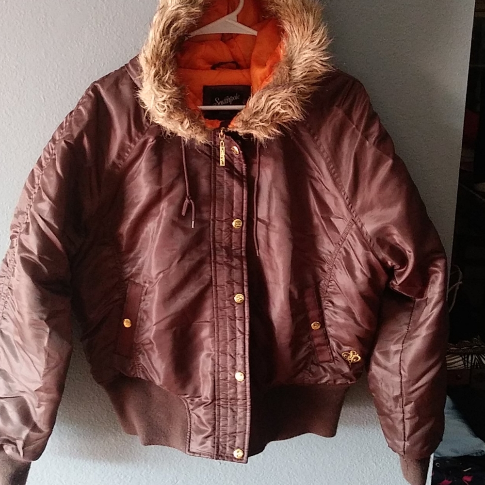 Southpole juniors jacket faux fur hooded